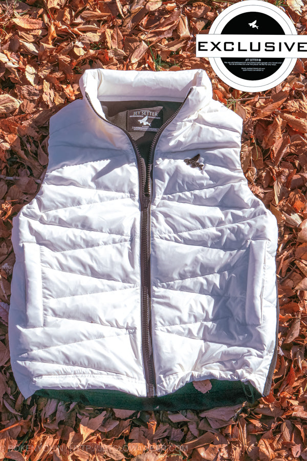 SPECIALGUEST ダウンベスト　ホワイト　Ｌサイズ 日本製/高品質ダウン】STAND COLLAR DOWN VEST ダウンベスト / KWD スノーボード