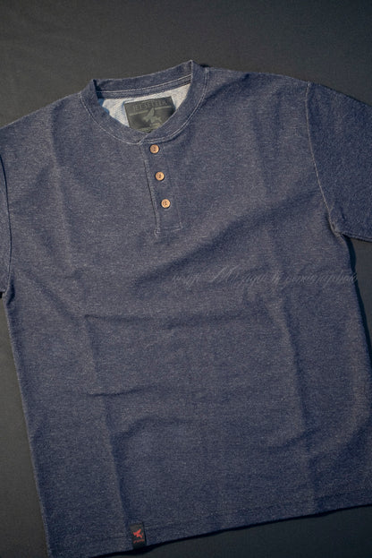 DENIM DARKBLUE  [ブルーデニム　ヘンリーネックT]