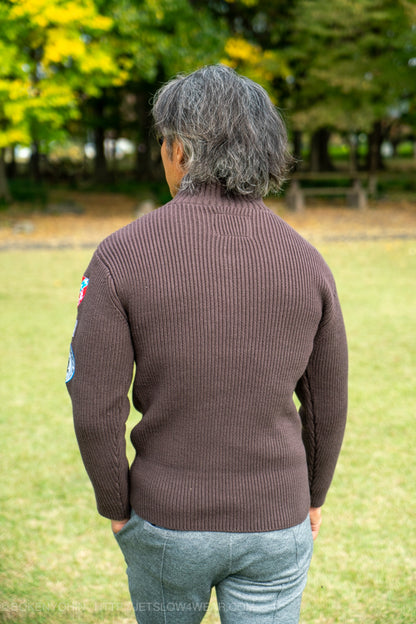 ハンティングセーター ハーフジップ「エンブレム」