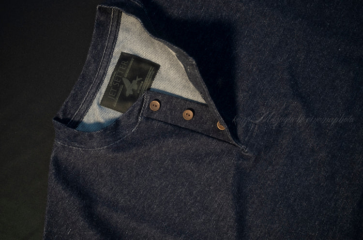 DENIM DARKBLUE  [ブルーデニム　ヘンリーネックT]