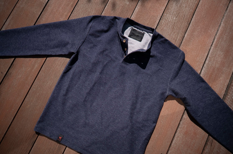 DENIM DARKBLUE  [ブルーデニム　ヘンリーネックT]