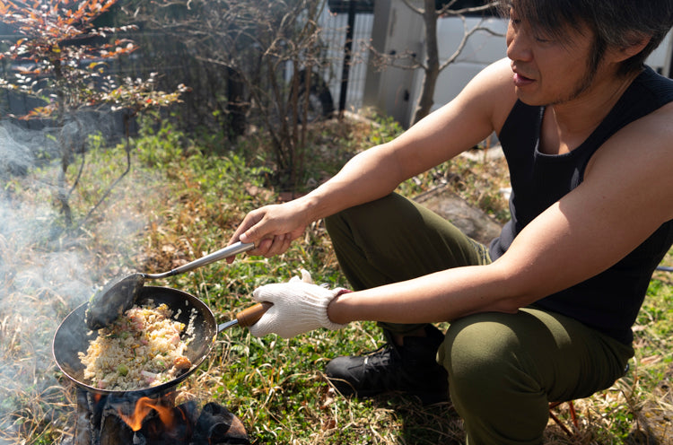 ヨコザワテッパン×おやじキャンプ飯　キャンプ用「おやじ中華鍋」