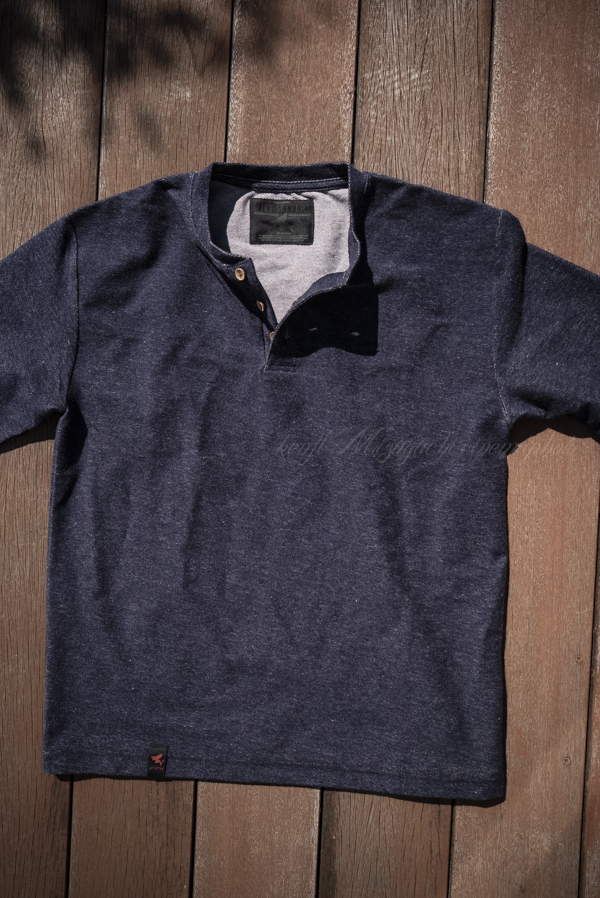 DENIM DARKBLUE [ブルーデニム ヘンリーネックT]「冒険用品」