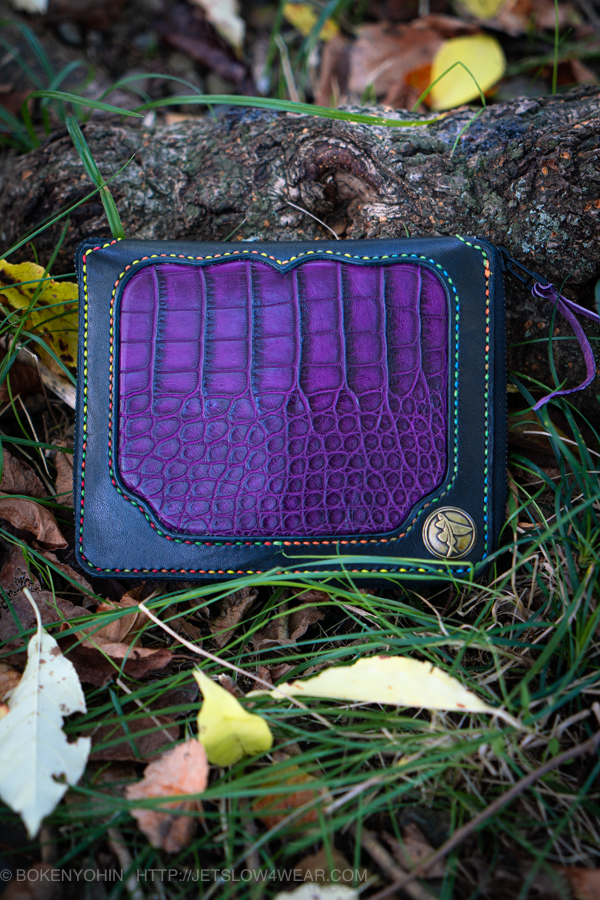 【新品未使用】クロコダイル　パスケース　パープル エクスプローラーズパス・アビエーション [バイオレットクロコダイル